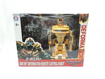(GCC) 2.4G Big Royal Bee One Click Transformation Remote Control Robot+Handheld Remote Control One Color (Yellow)   ITEM NO.： W054652