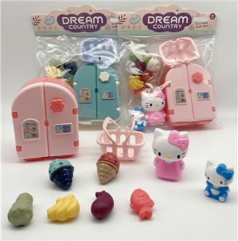 KT Cat Mini Kitchen Refrigerator Small Appliance Set Toy   ITEM NO.： W043301