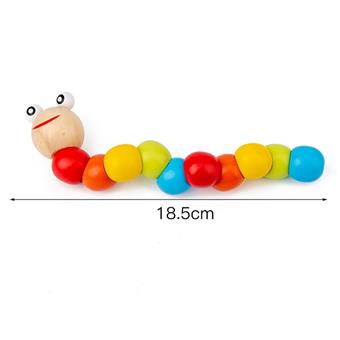 Colorful Twisted Worm Baby Early Education Wooden Toy   ITEM NO.： W049468