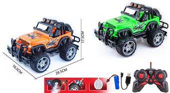 1: 14 6-way remote control light spray jeep convertible pad printing racing car   ITEM NO.： W060695