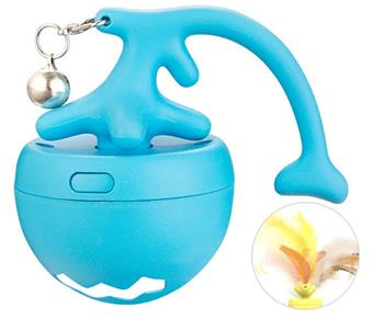 Pet Toy Teasing Cat Ball Cat Toy Fish Bone Rolling Ball Upgraded Version (+Feather)   ITEM NO.： W062449