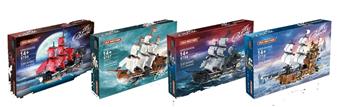 Queen Anne/Imperial Battleship/Pirate Ship Manatee/Black Pearl 4 Mixed   ITEM NO.： W045277