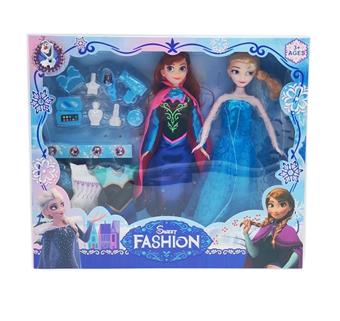 11.5-inch physical active hand Frozen Double Barbie with hanging clothes, hair clip and vacuum formed accessories   ITEM NO.： W055507