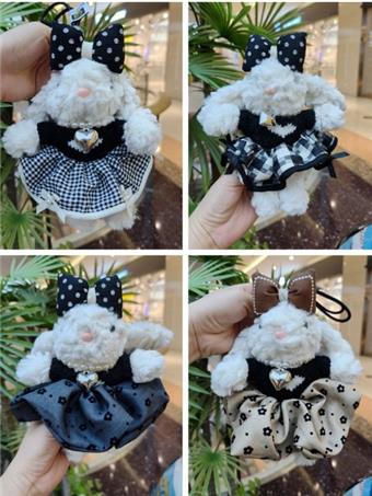 Stuffed rabbit keychain figurine with drooping ears   ITEM NO.： W048190