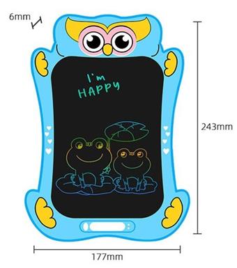 9-inch cartoon owl color screen LCD electronic writing board drawing board graffiti drawing board handwriting board (CR2025 power pack * 1)   ITEM NO.： W056464