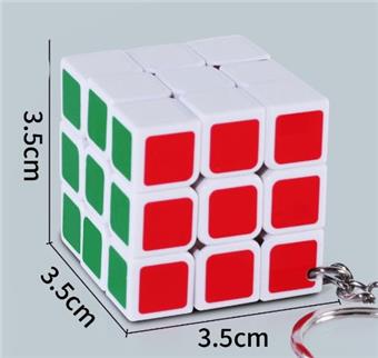 3.5CM white heat transfer printing cube with keychain (12PCS)   ITEM NO.： W042624