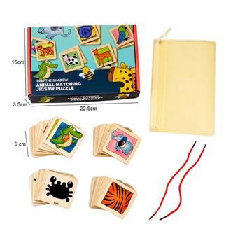 Wooden animal skin pairing tabletop game toy   ITEM NO.： W049526