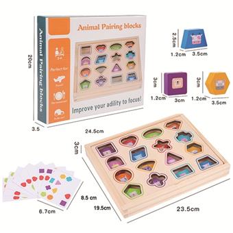 Wooden Shape Matching Block Box Puzzle Toy   ITEM NO.： W049625