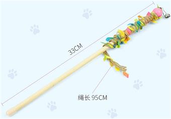 Colorful Leaf Teasing Cat Stick   ITEM NO.： W062359