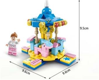 Girl Carousel Building Blocks Six in One 159pcs   ITEM NO.： W046182