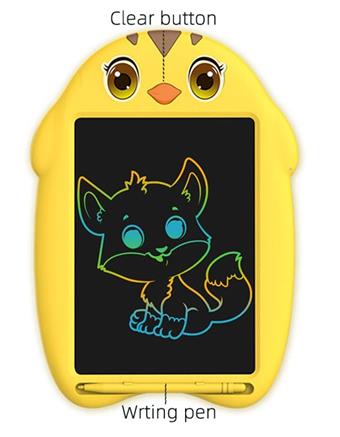 Cartoon Chicken 8.5-inch Color Screen LCD Writing Board with Screen Lock   ITEM NO.： W056952