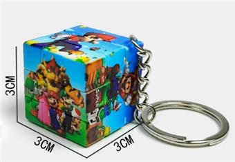 3CM Intelligence Cube UV Printed Mario with Keychain 24pcs   ITEM NO.： W048890