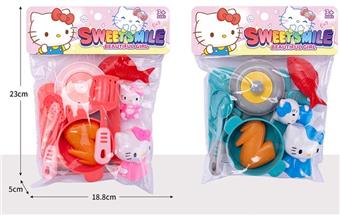 Children's Puzzle Play Toy KT Cat Mini Kitchen Small Appliance DIY Induction Cooker Package Cooking   ITEM NO.： W043275