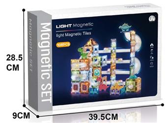 (Dinosaur Theme) 7.5CM Star Diamond Light Track Ball Magnetic Plates 108PCS   ITEM NO.： W046716