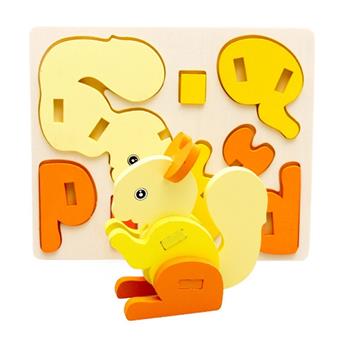Wooden 3D Animal Squirrel Puzzle Puzzle Puzzle Puzzle Toy   ITEM NO.： W049484