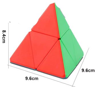 Second order solid color pyramid Rubik's Cube puzzle puzzle puzzle, decompression and release puzzle toy, finger game   ITEM NO.： W042810