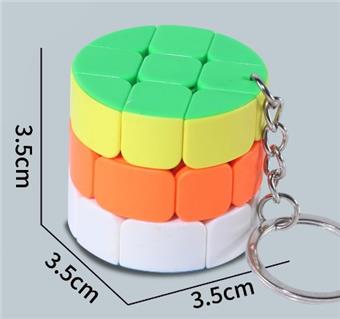 3.5CM cylindrical Rubik's Cube with Keychain (12PCS)   ITEM NO.： W042623
