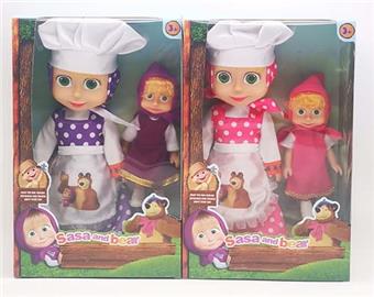 10 inch empty body with music IC chef Martha doll with chef hat+apron+6 inch Martha doll 2 mixed styles   ITEM NO.： W062974