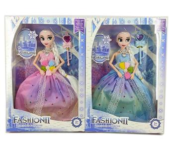 11.5-inch solid 9-joint Frozen Barbie with necklace and scepter accessories, mixed in 2 styles   ITEM NO.： W055504