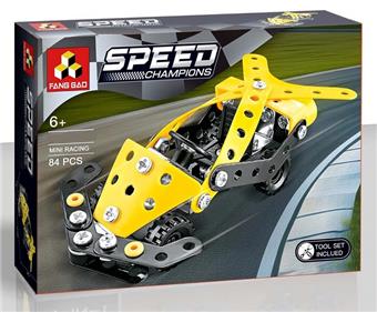 Assemble metal mini gold F1 race car 84 PCS   ITEM NO.： W042481