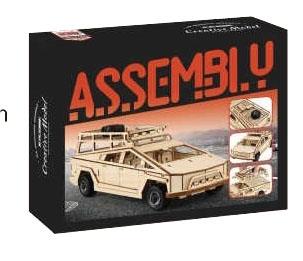 DIY Wooden Assembly Power Tesla Pickup   ITEM NO.： W042604