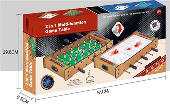 Wooden football ice hockey 2-in-1   ITEM NO.： W060951