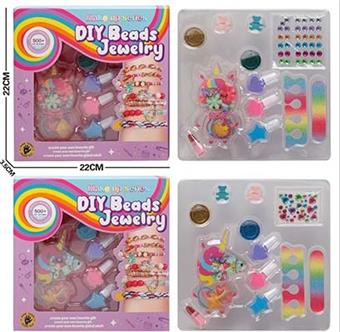 Unicorn Macaron Beads+Hair Accessories Makeup Set (2 Mixed)   ITEM NO.： W058944