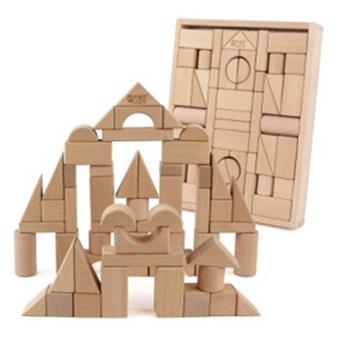 55 beech colored building blocks   ITEM NO.： W043775