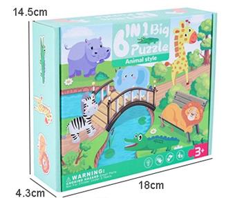 Wooden Six in One Animal Puzzle for Preschool Children   ITEM NO.： W049274