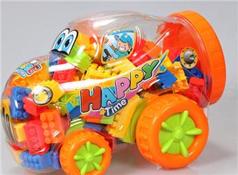 Q-version Beetle Car Puzzle Building Blocks Multi color Mixed Weighing 350g (Approximately 100-120PCS)   ITEM NO.： W046244