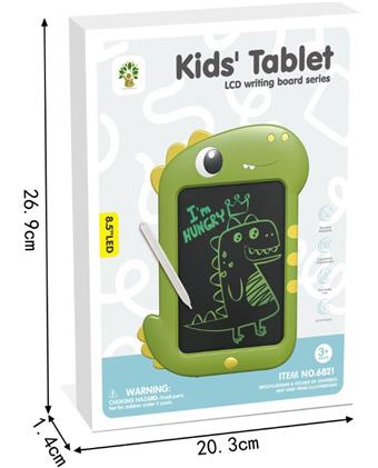 LCD Writing Pad Color 8.5-inch English Dinosaur (Comes with battery, screwdriver, and pen)   ITEM NO.： W056608