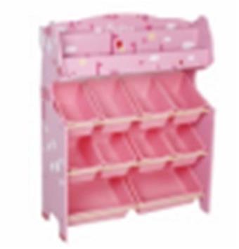 Large three-layer bookshelf, deer multifunctional storage rack, pink   ITEM NO.： W043647