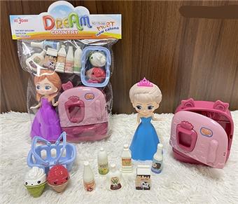 Mini Frozen Princess Kitchen Refrigerator Small Appliance Set for Home Furnishing   ITEM NO.： W043305