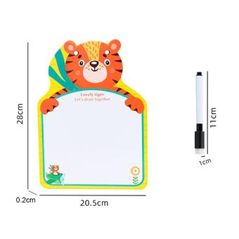 Wooden cartoon animal graffiti early childhood learning drawing board with multiple mixed designs   ITEM NO.： W049495
