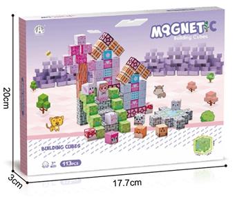 Pink Princess Theme Theme 2CM Magnetic Cube 113P   ITEM NO.： W046782