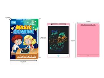 Pink 12 inch color screen LCD writing board drawing board with screen lock   ITEM NO.： W056955