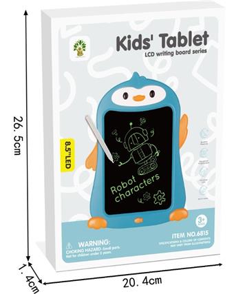 LCD Writing Pad Color 8.5-inch English Penguin (Comes with battery, screwdriver, and pen)   ITEM NO.： W056570