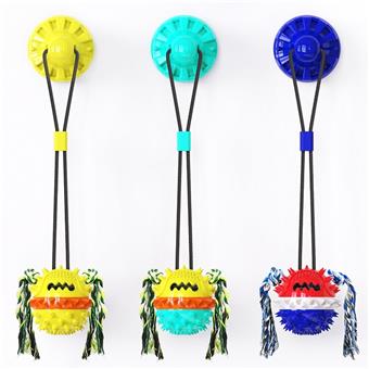 Pet toy reinforced suction cup rope ball - A model (single suction cup+single ball/dog use)   ITEM NO.： W062558
