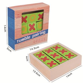 Wooden Rolling Matching XO Chess Puzzle Toy   ITEM NO.： W049615