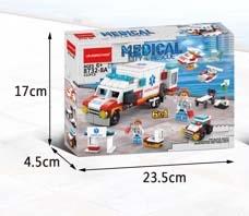 Mini ambulance 6-in-1 1.122pcs   ITEM NO.： W046076