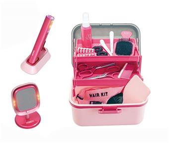 Simulated Hairdressing Set (21 piece set with straightener and makeup mirror)   ITEM NO.： W058685