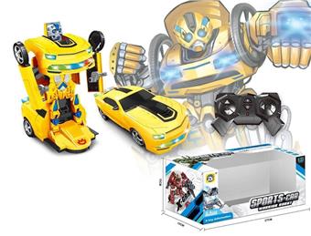 6-way remote control one click deformation big yellow peak deformation car (including charging wire and one lithium battery) remote control deformation robot deformation toy   ITEM NO.： W054749