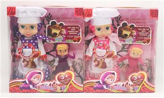 10 inch empty body with music IC chef Martha doll with chef hat+apron+6 inch empty body Martha doll 2 mixed   ITEM NO.： W062963