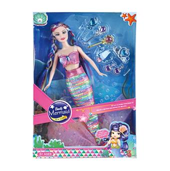14 inch real body active hand mermaid+dress up small crown accessories vacuum formed   ITEM NO.： W055477
