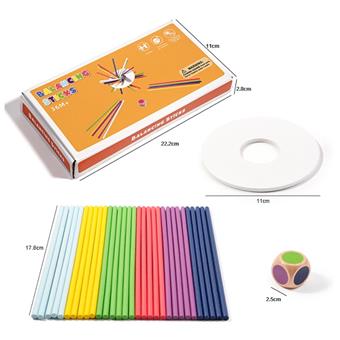 Wooden colored balance beam tabletop game puzzle toy   ITEM NO.： W049580
