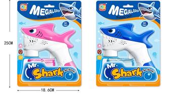 Electric shark bubble gun with light, mixed in 2 colors   ITEM NO.： W055740