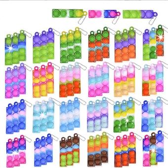 Mini vertical silicone bubble keychain Fidget sensory toy   ITEM NO.： W048399