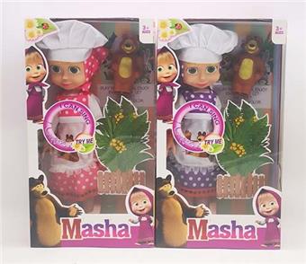 14 inch empty body with music IC chef Martha doll with chef hat+apron+bear 2 mixed styles   ITEM NO.： W062983