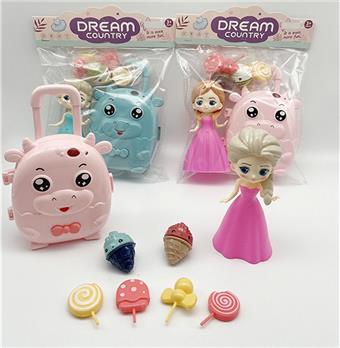 Children's Play Home Travel Set, Girls' Frozen Princess Toy Set, Trolley Box Toy Set   ITEM NO.： W043298