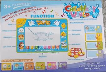 Flashing Music Water Magic Learning Blanket with Writing Board Function, No Charge (Requires 3 AA Batteries)   ITEM NO.： W057162